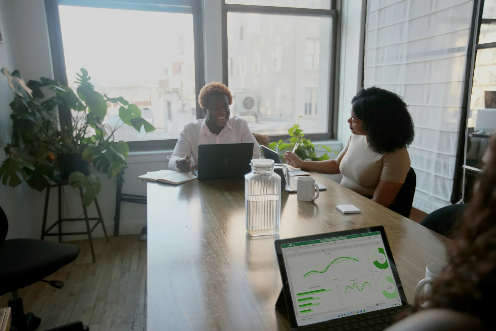 Business technology consultation in a professional office
